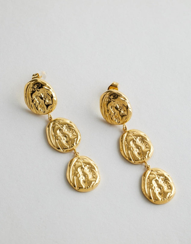 Havana Statement Drop Earrings - Gold