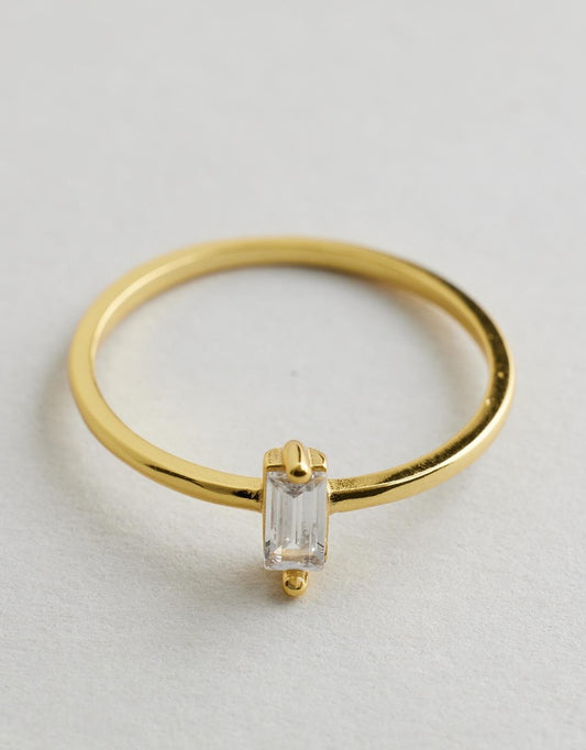 Luna Crystal Ring - Gold flat lay