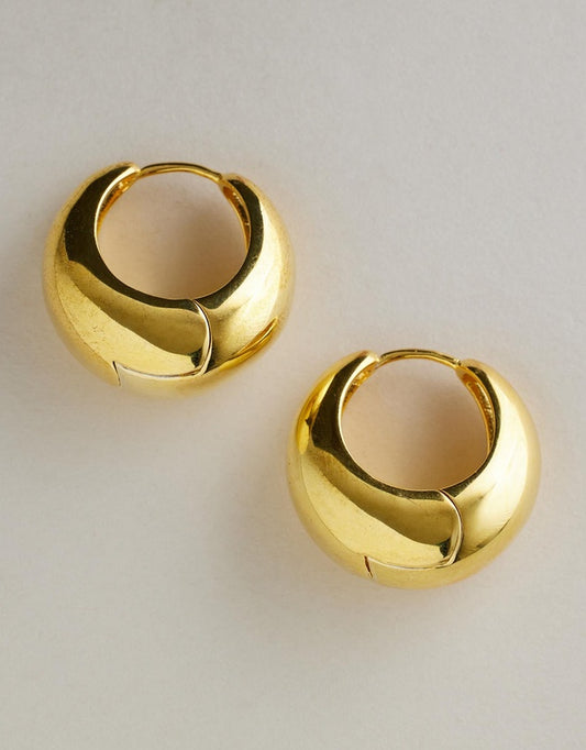 Mimi Hoops - Gold flat lay grey background