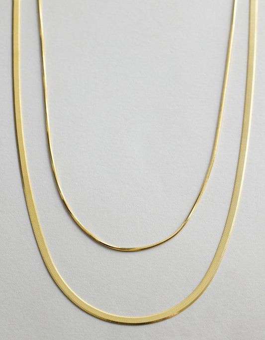 Romey Double Chain Necklace flay lay