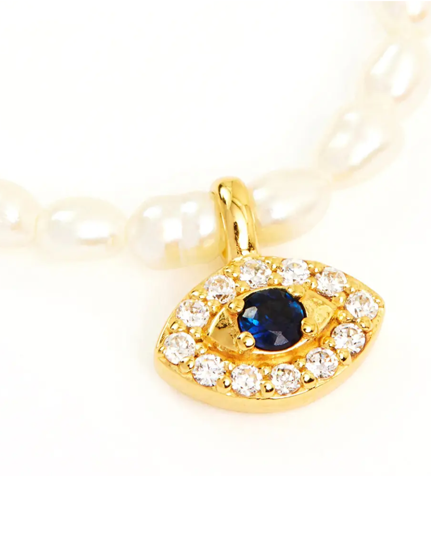 Evil Eye Pearl Necklace