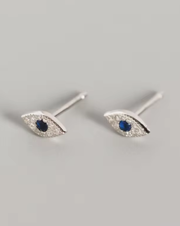 Evil Eye Studs - Silver