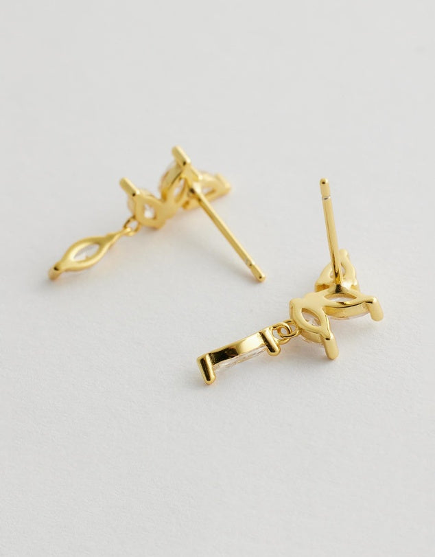 Sylvannah Crystal Drop Earrings back flat lay
