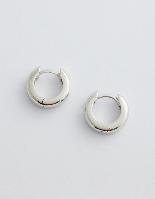 lunara hoop earrings silver flat lay