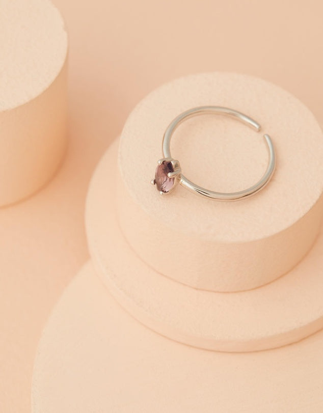 Cuba Onyx Ring - Silver top view