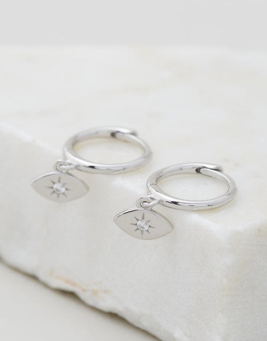 Evil Eye Huggies - Silver
