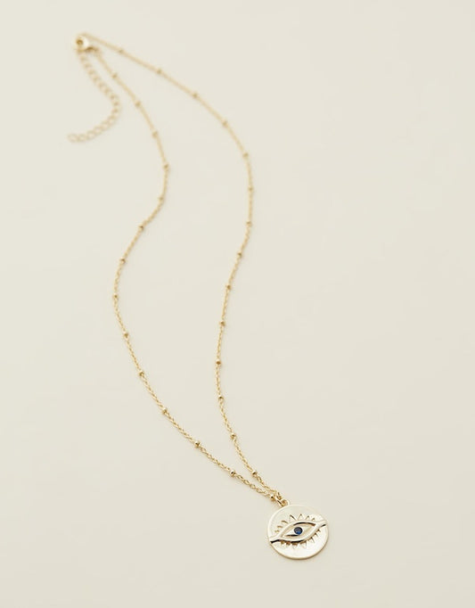 Evil Eye Necklace - Gold flat lay