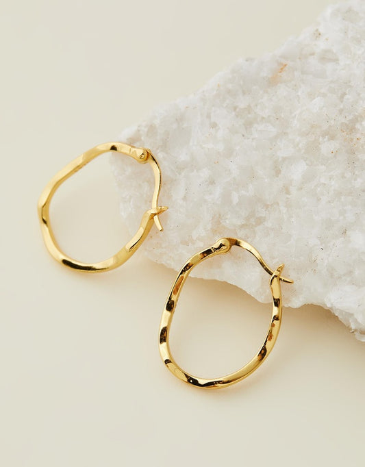 Lani Wave Hoops - Gold