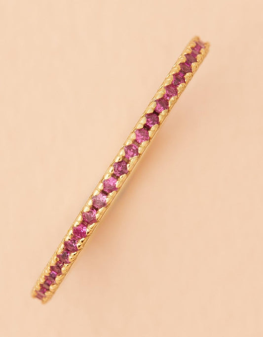 Rose Quartz Stacking Ring view of all the pink stones