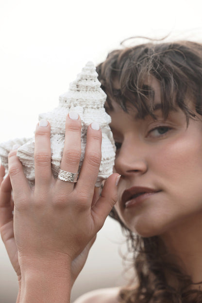 Noah Textured Ring - Silver