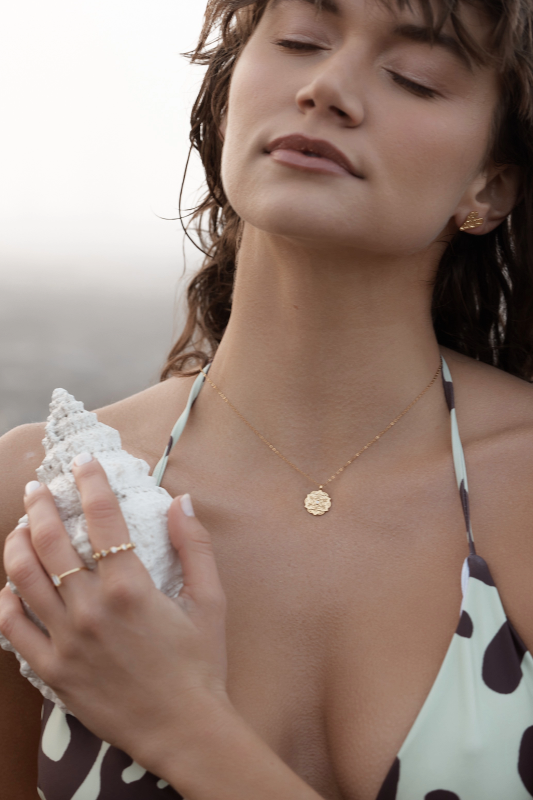 Celestara Mandala Necklace front view on model