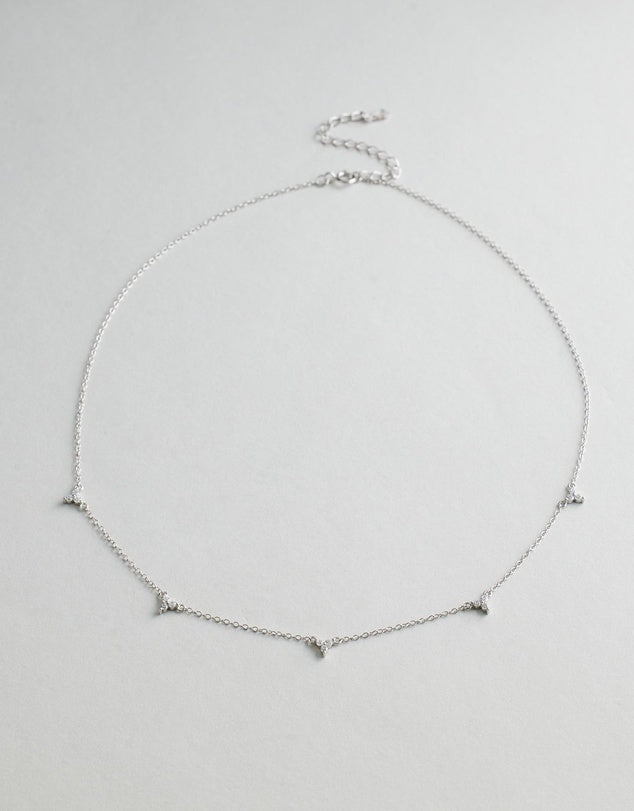 Ellie Diamond Cluster Necklace flay lay