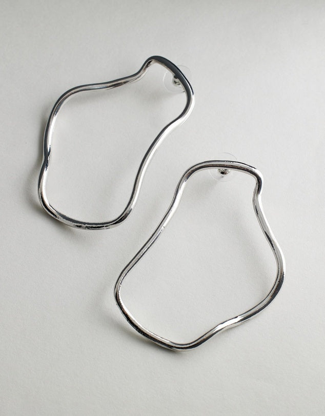 Harlow Earrings - Silver on a light gray background