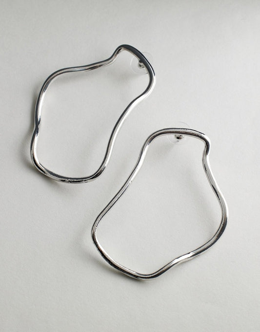 Harlow Earrings - Silver on a light gray background