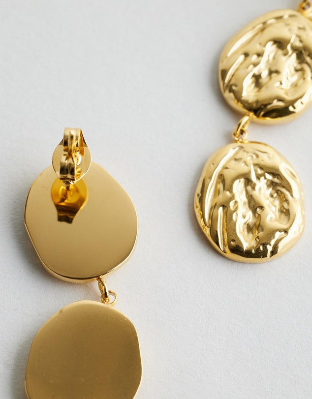 Havana Drop Earrings - Gold close up