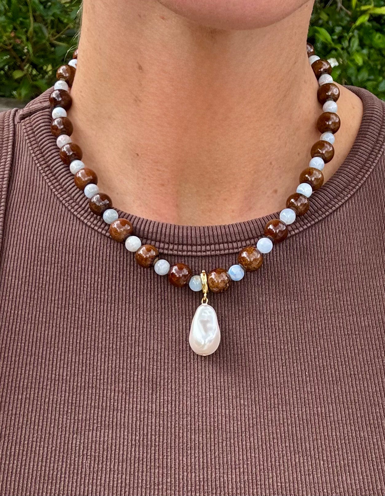 Handbeaded Necklace - Ocean & Earth