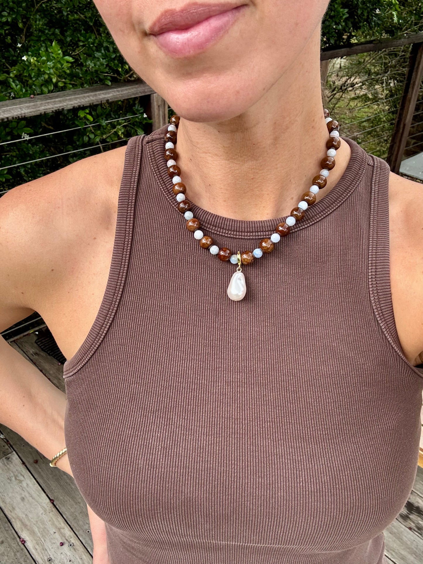 Handbeaded Necklace - Ocean & Earth
