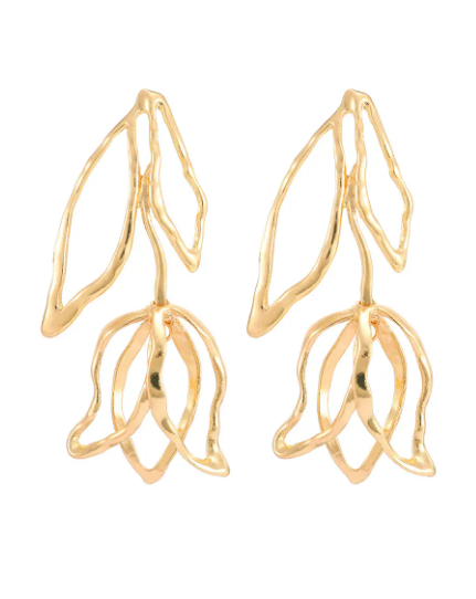 Like A Rose Earrings front view white background