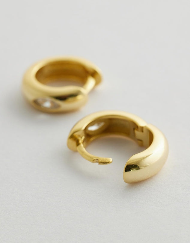 Lunara Hoop Earrings - Gold flat lay side view