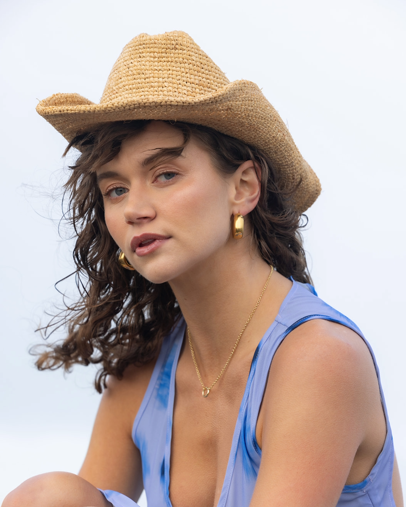 Manaia Loop Chain Necklace on model side view