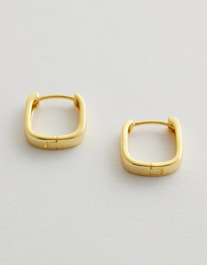 Maravelle Square Hoop Earrings flat lay