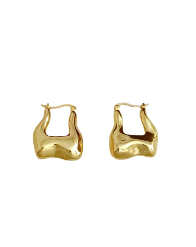 Nina Hoops - Gold flat lay front on