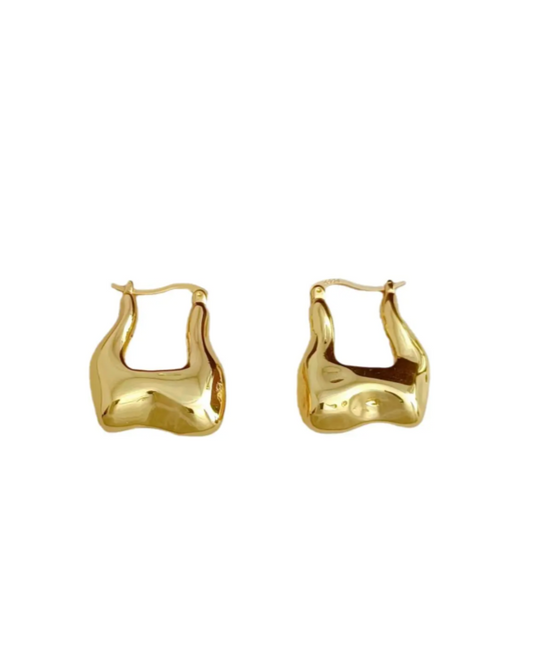 Nina Hoops - Gold flat lay front on