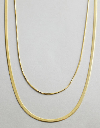 Romey Double Chain Necklace flay lay