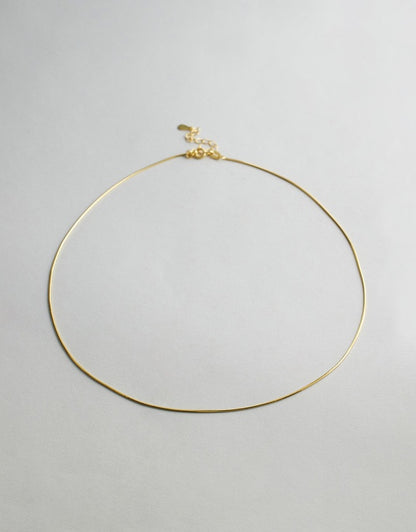 Romey Double Chain Necklace close up of the thin chain