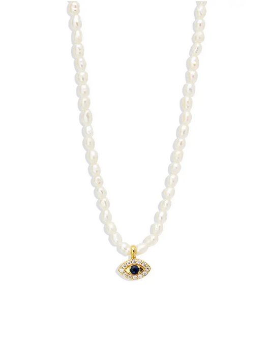 Evil Eye Pearl Necklace