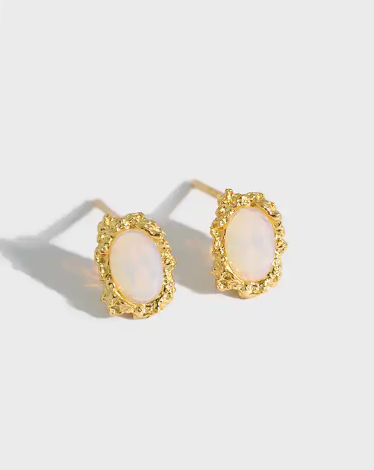 Simone Opal Studs - Gold