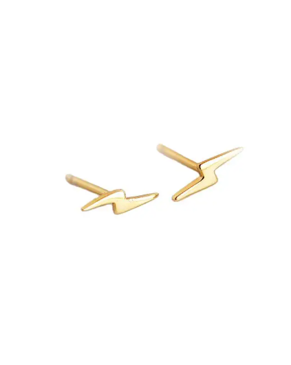 Lightening Bolt Studs - Gold