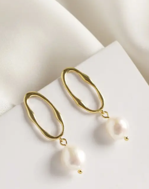 Nola Drop Pearl Earrings