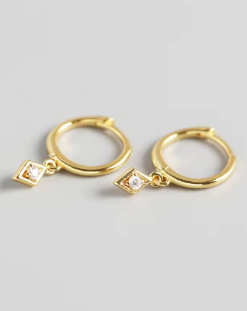 Ava Diamond Huggies - Gold