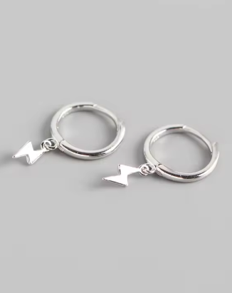 Lightning Bolt Huggies - Silver