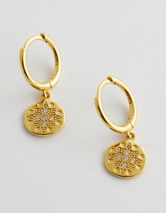 Seraphis Huggie Earrings - Gold flay lay