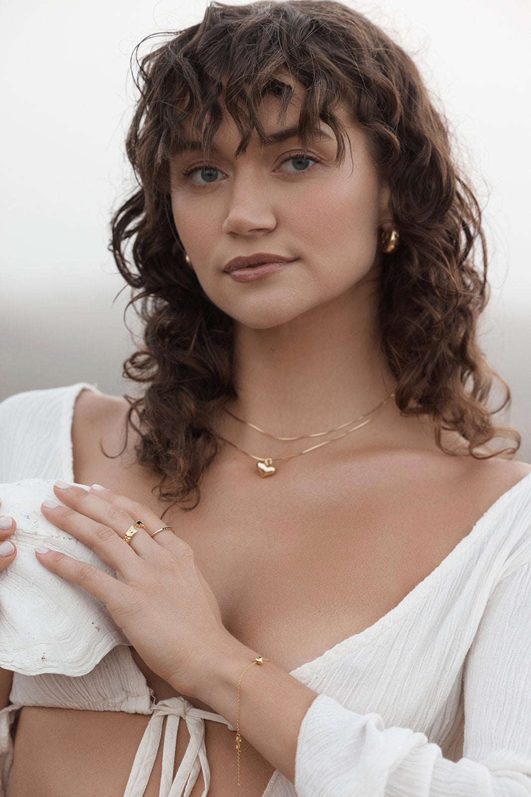 Serenity Heart Necklace on model front view