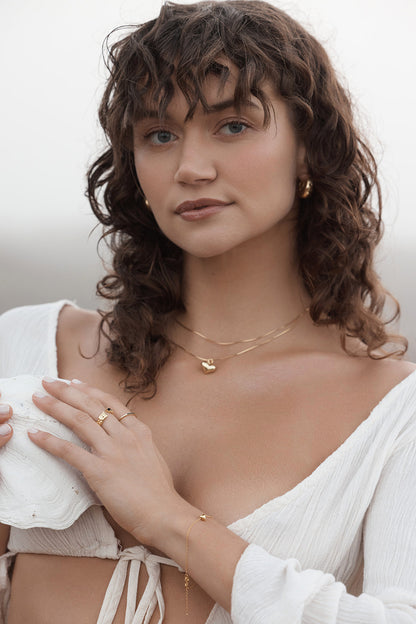 Serenity Heart Necklace on model front view