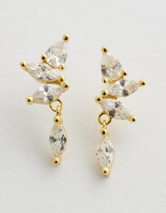 Sylvannah Crystal Drop Earrings front flat lay