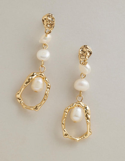 Tahlia Pearl Earrings front on image on grey background