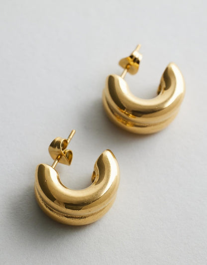 Vienna Double Hoop Earrings - Gold Flat lay