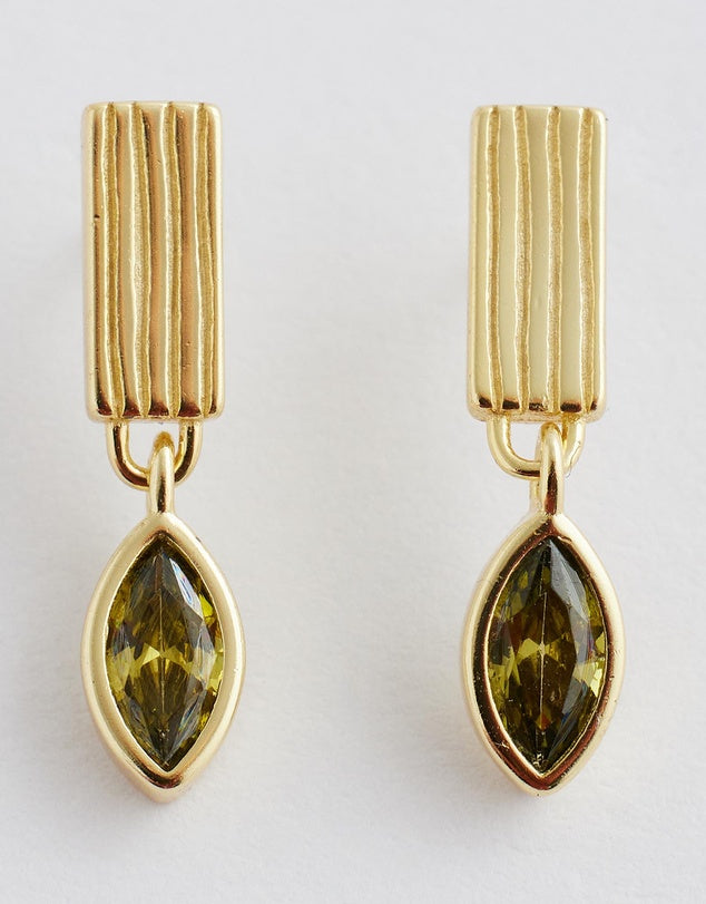 akira emerald drop earrings flaylay