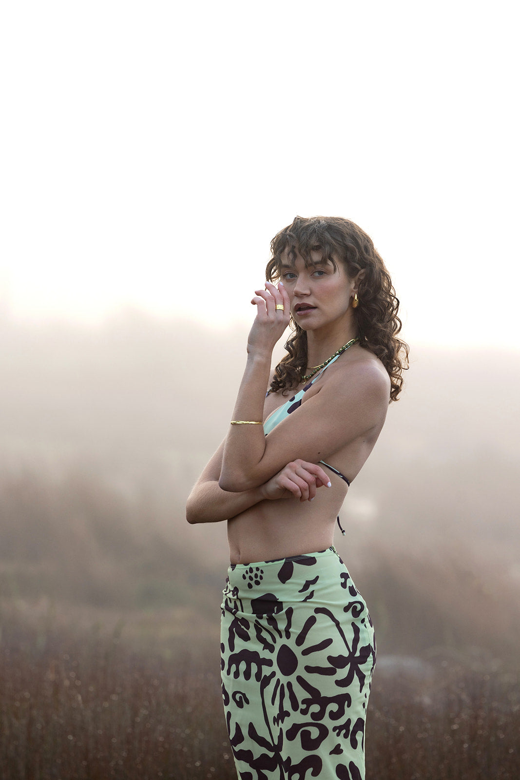 initial necklace green model shot distance