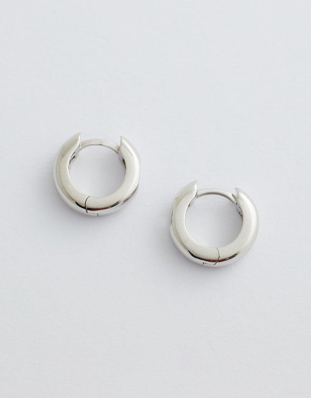 lunara hoop earrings silver flat lay