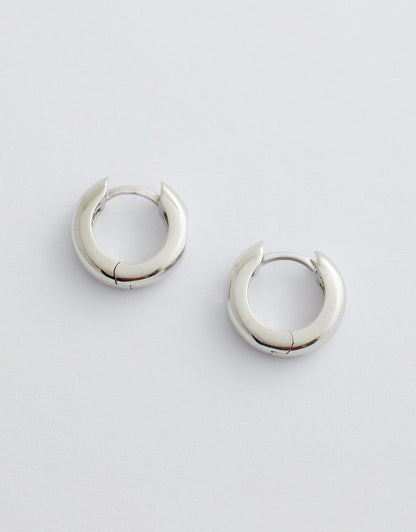 lunara hoop earrings silver flat lay