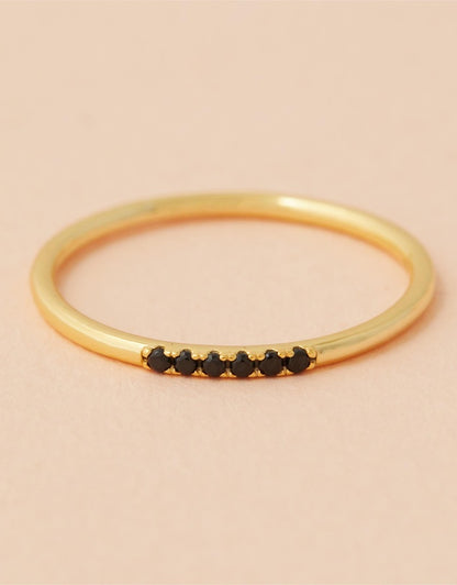 Camilla Onyx Ring close up front view flat lay