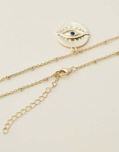Evil Eye Necklace - Gold close up
