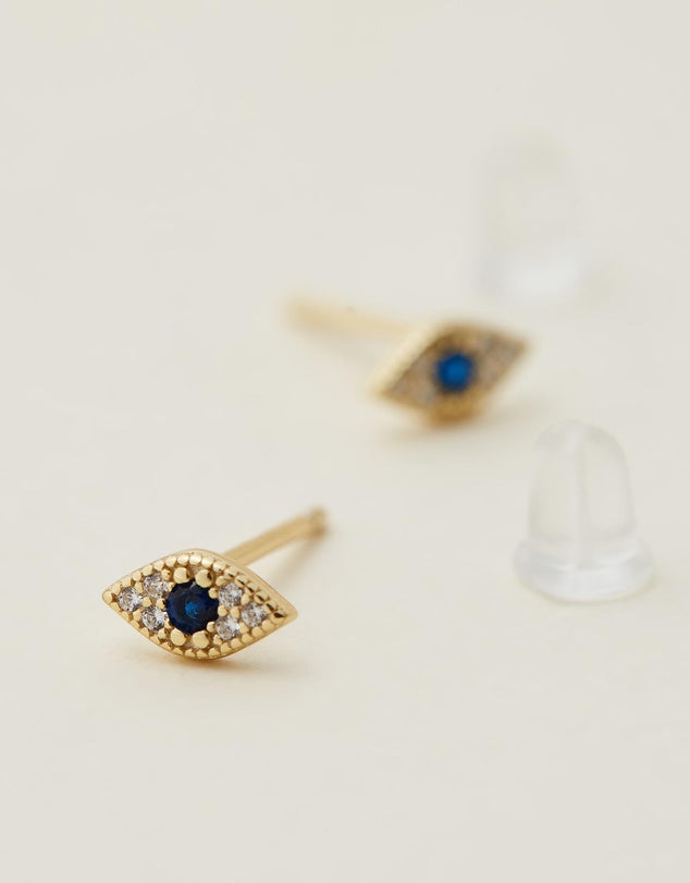 Evil Eye Studs - Gold flat lay