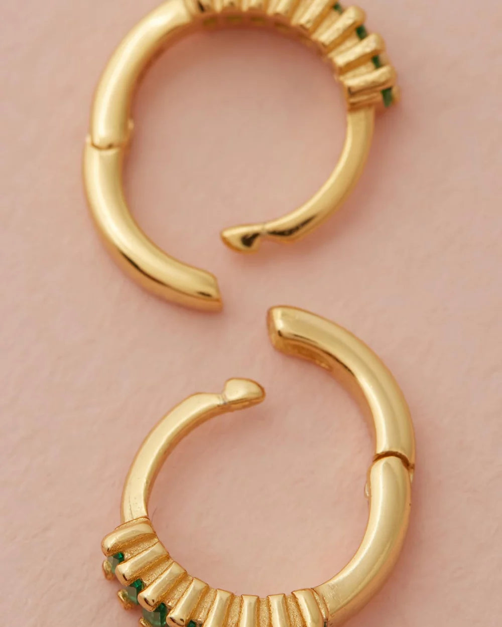 Lennox Huggies - Gold & Green close up on pink back ground