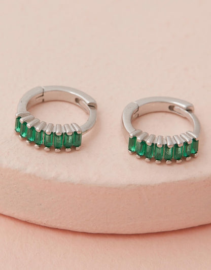 Lennox Huggies - Silver & Green close up on pink background